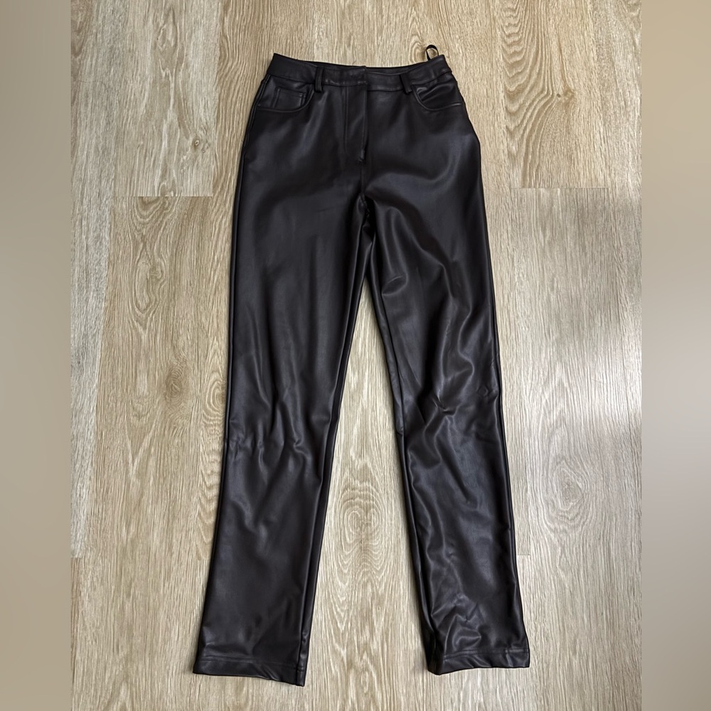 Faux leather pants